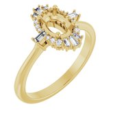 14K Yellow 7x5 mm Oval 1/6 CTW Diamond Semi-Set Engagement Ring